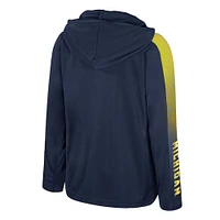 Youth Colosseum Navy Michigan Wolverines Lumen Long Sleeve Quarter-Zip Hooded Windshirt