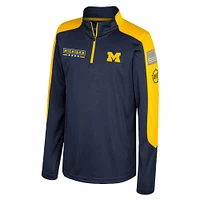 Youth Colosseum  Navy Michigan Wolverines OHT Military Appreciation Cyclone Quarter-Zip Windshirt