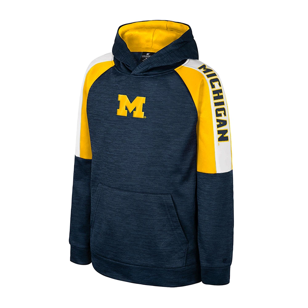 Sweat à capuche bleu marine Michigan Wolverines pour jeunes Colosseum