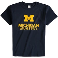 Youth Navy Michigan Wolverines Crew Neck T-Shirt