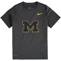 Youth Nike Michigan Wolverines Anthracite Logo Legend Performance T-Shirt