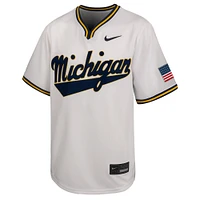 Maillot de baseball Nike blanc Michigan Wolverines Limited pour jeunes