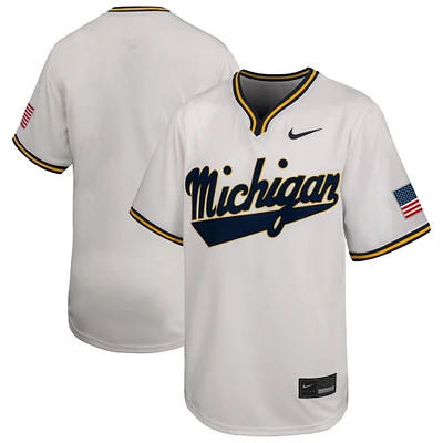 Maillot de baseball Nike blanc Michigan Wolverines Limited pour jeunes