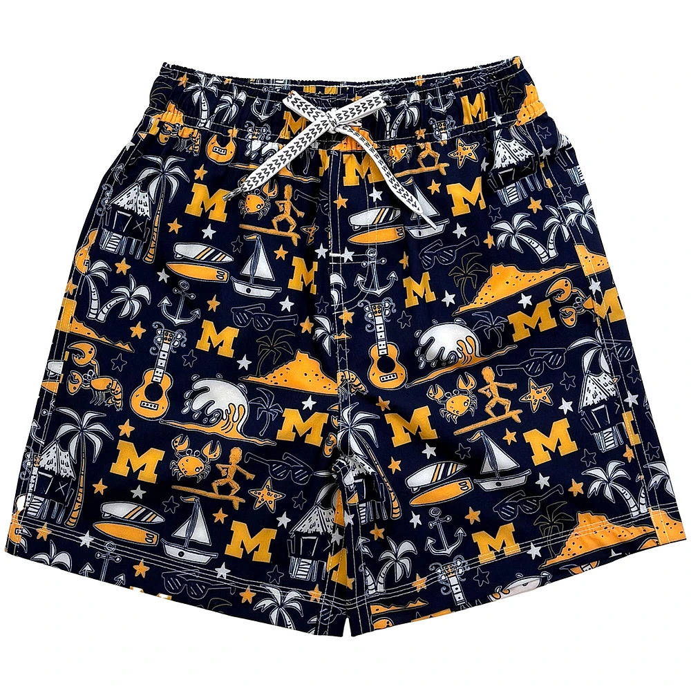 Maillot de bain Luau bleu marine pour jeunes Wes & Willy Michigan Wolverines