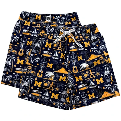 Maillot de bain Luau bleu marine pour jeunes Wes & Willy Michigan Wolverines