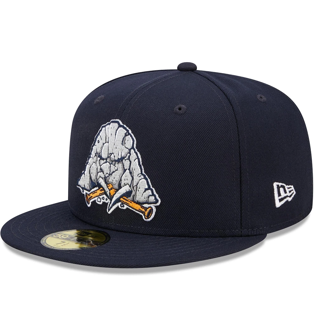 Men's New Era Navy Midland Rockhounds Marvel x Minor League 59FIFTY Fitted Hat