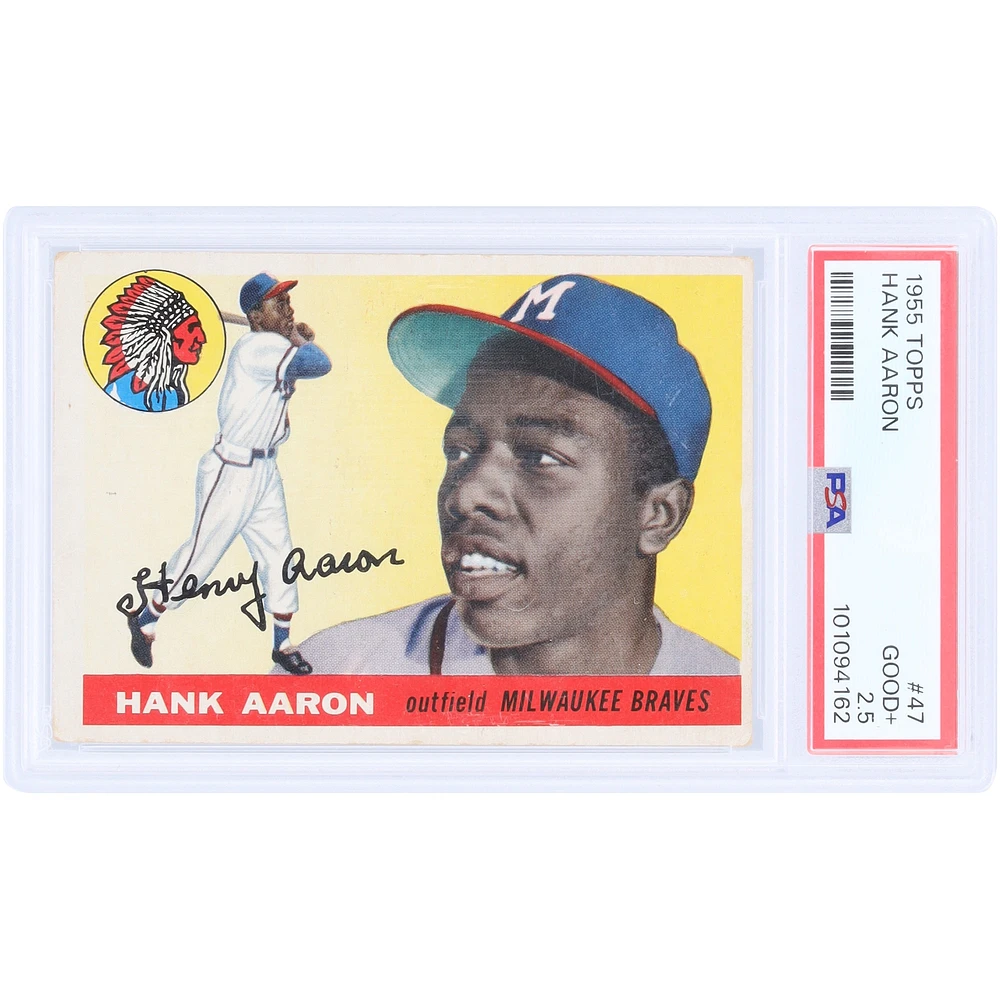 Hank Aaron Milwaukee Braves 1955 Topps #47 PSA Authenticated 2.5 Card