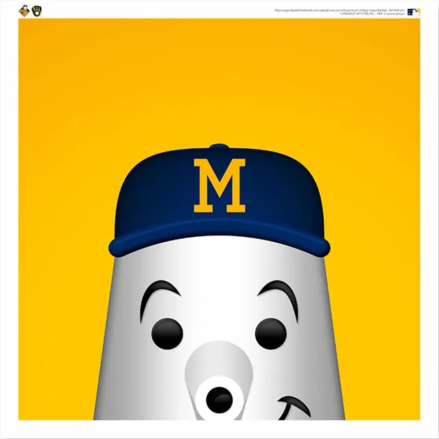 Lids Barrelman Milwaukee Brewers 12'' x 12'' Minimalist Mascot Poster Print
