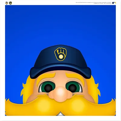 Milwaukee Brewers Barrelman 12'' x 12'' Minimalist Mascot Poster Print