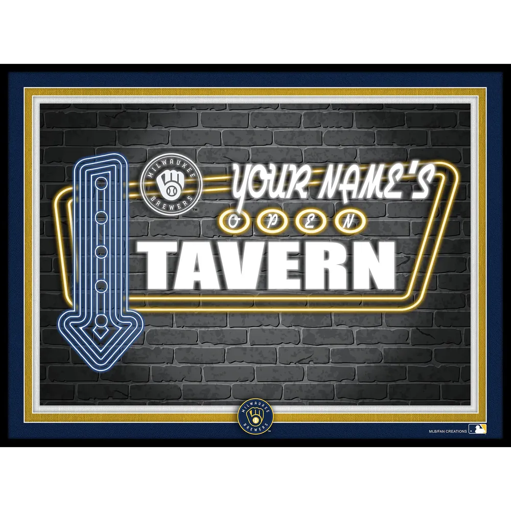 MLB Milwaukee Brewers Personalized 30 oz. Black Stainless Steel