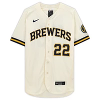 Christian Yelich Cream Milwaukee Brewers Autographed Nike Authentic Jersey