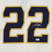 Christian Yelich Cream Milwaukee Brewers Autographed Nike Authentic Jersey