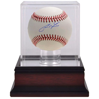 Christian Yelich Milwaukee Brewers Autographed Baseball & Mahogany Baseball Display Case