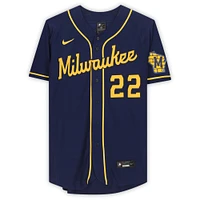 Christian Yelich Milwaukee Brewers Autographed Blue Alternate Nike Authentic Jersey
