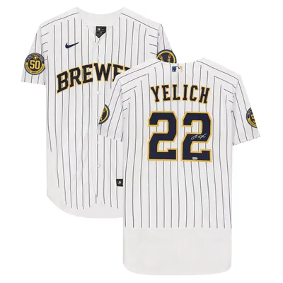 Lids Christian Yelich Milwaukee Brewers Fanatics Authentic Autographed Nike  Authentic Jersey - Cream