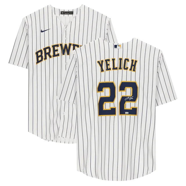 Men's Nike Christian Yelich Gray Milwaukee Brewers Alternate Replica Player  Jersey