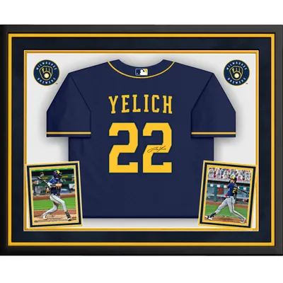 Christian Yelich Milwaukee Brewers Fanatics Authentic Deluxe Framed Autographed Blue Nike Replica Jersey