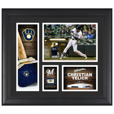 Christian Yelich Milwaukee Brewers Fanatics Authentic Framed 15" x 17" Player Collage with a Piece of Game-Used Ball