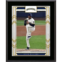 Plaque de joueur sublimée encadrée Devin Williams Milwaukee Brewers 10,5" x 13"