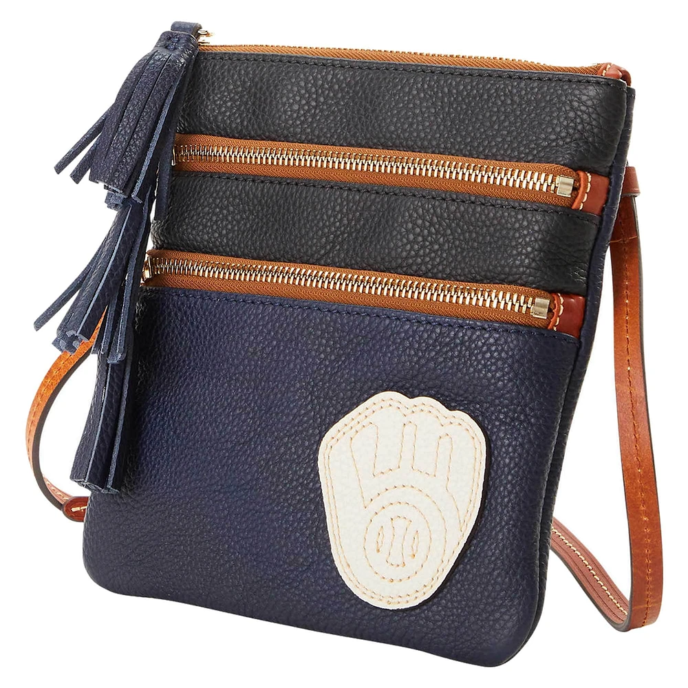 Dooney & Bourke Milwaukee Brewers Infield Triple Zip Crossbody Purse