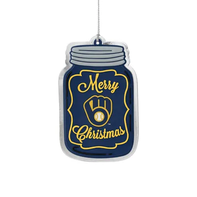 Milwaukee Brewers FOCO Flat Mason Jar Ornament