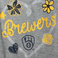 Girls Newborn & Infant Navy/Gold/Heathered Gray Milwaukee Brewers 3-Pack Batter Up Bodysuit Set