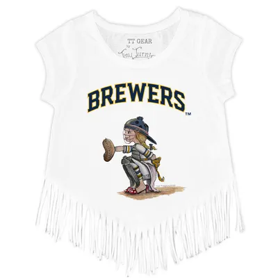 Youth Tiny Turnip White Milwaukee Brewers Stega T-Shirt