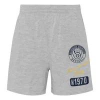 Ensemble t-shirt et short raglan pour bébé doré/gris chiné Milwaukee Brewers Ground Out Baller