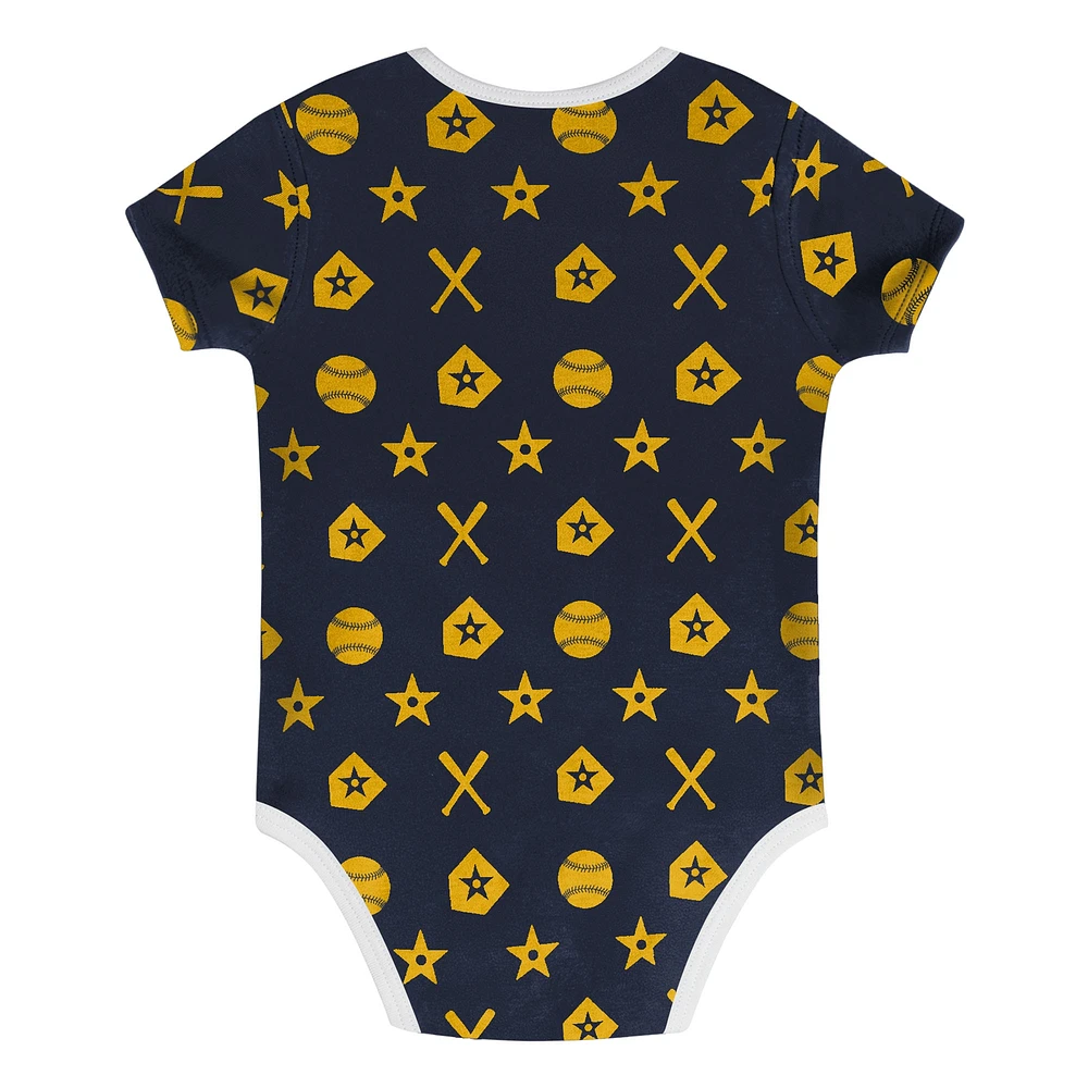 Infant  Navy Milwaukee Brewers On Deck 2-Piece Diaper Cover Set