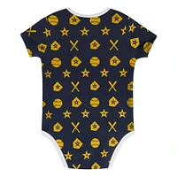 Infant  Navy Milwaukee Brewers On Deck 2-Piece Diaper Cover Set
