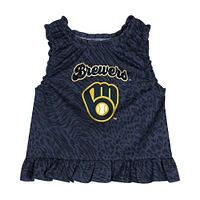 Infant  Navy Milwaukee Brewers Playground Dress & Bloomers Set