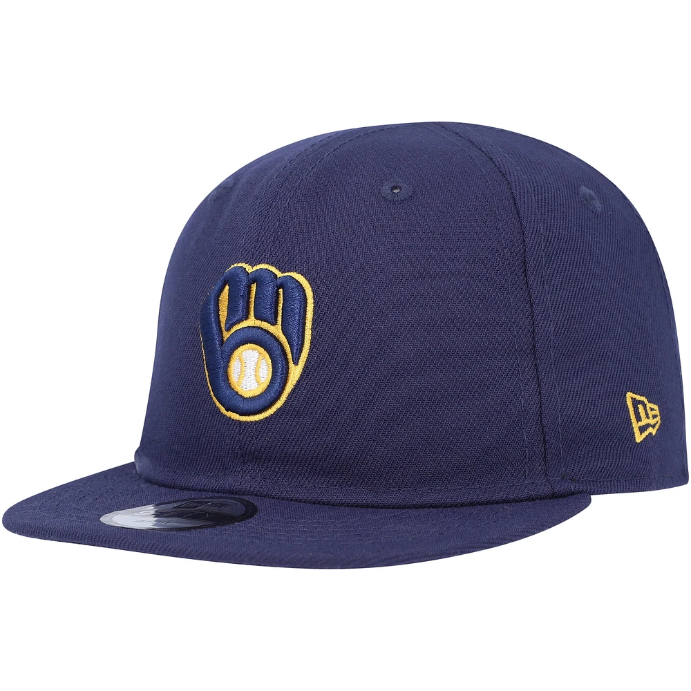 Casquette New Era Milwaukee Brewers My First 9FIFTY ajustable pour bébé, bleu marine