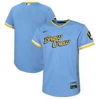 Maillot d'équipe réplique Nike Milwaukee Brewers City Connect Replica bleu poudré pour bébé