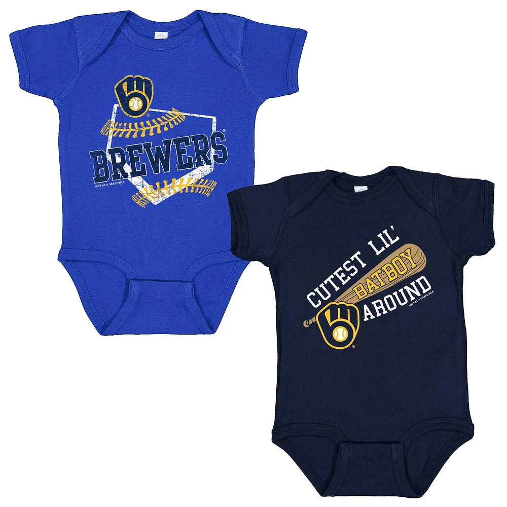 Infant Soft as a Grape Milwaukee Brewers 2-Pack Bodysuit Set