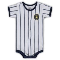 Infant White Milwaukee Brewers Pinstripe Power Hitter Coverall