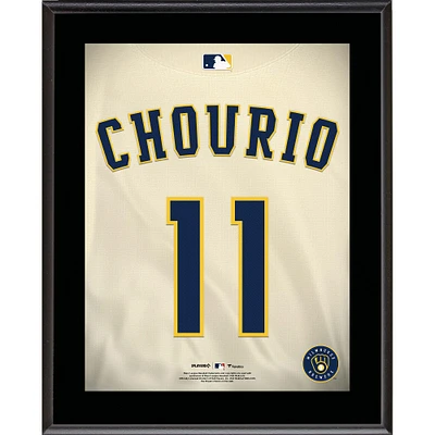 Plaque de joueur sublimée avec numéro de maillot Jackson Chourio Milwaukee Brewers 10,5" x 13"