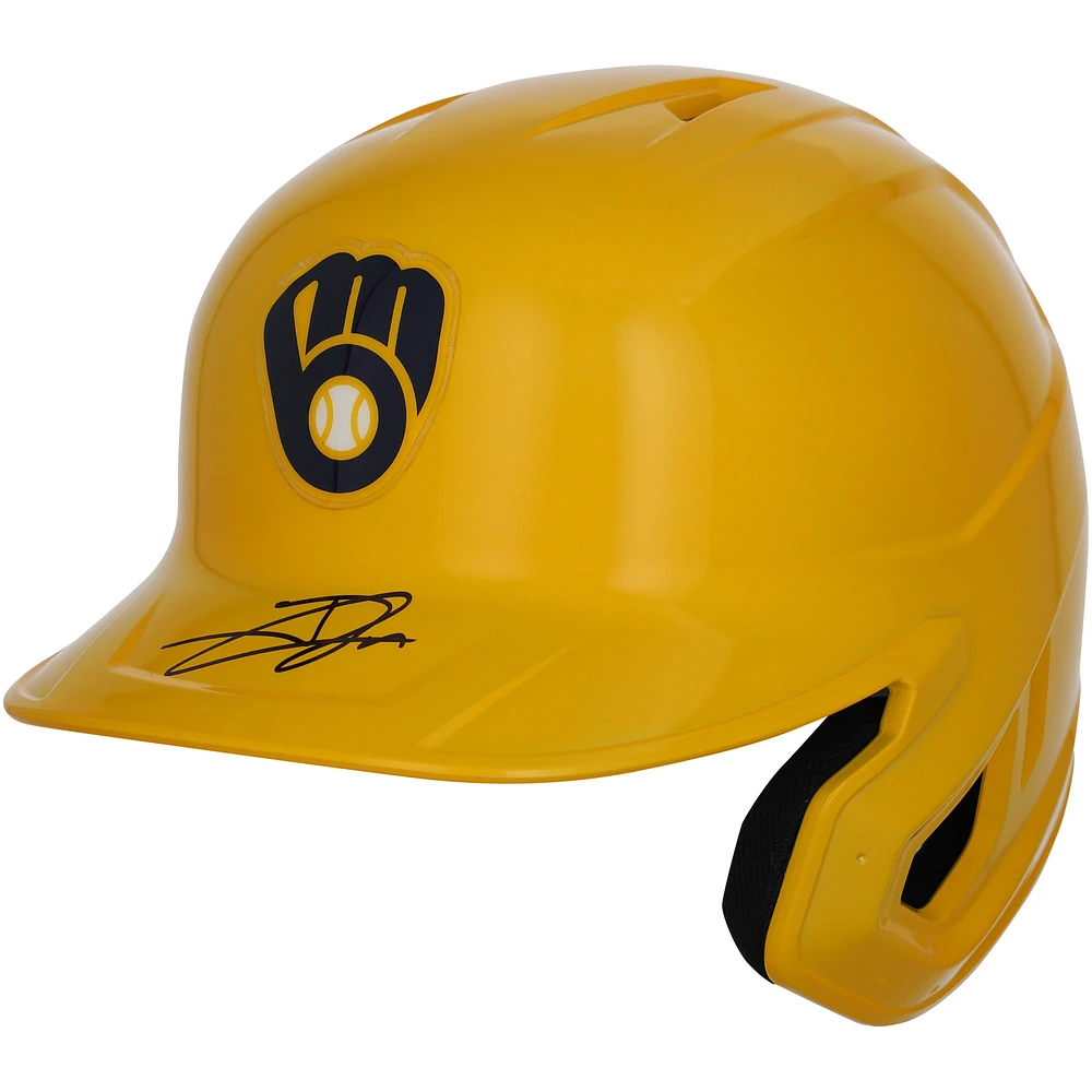 Jackson Chourio Milwaukee Brewers Autographed Alternate Chrome Replica Batting Helmet