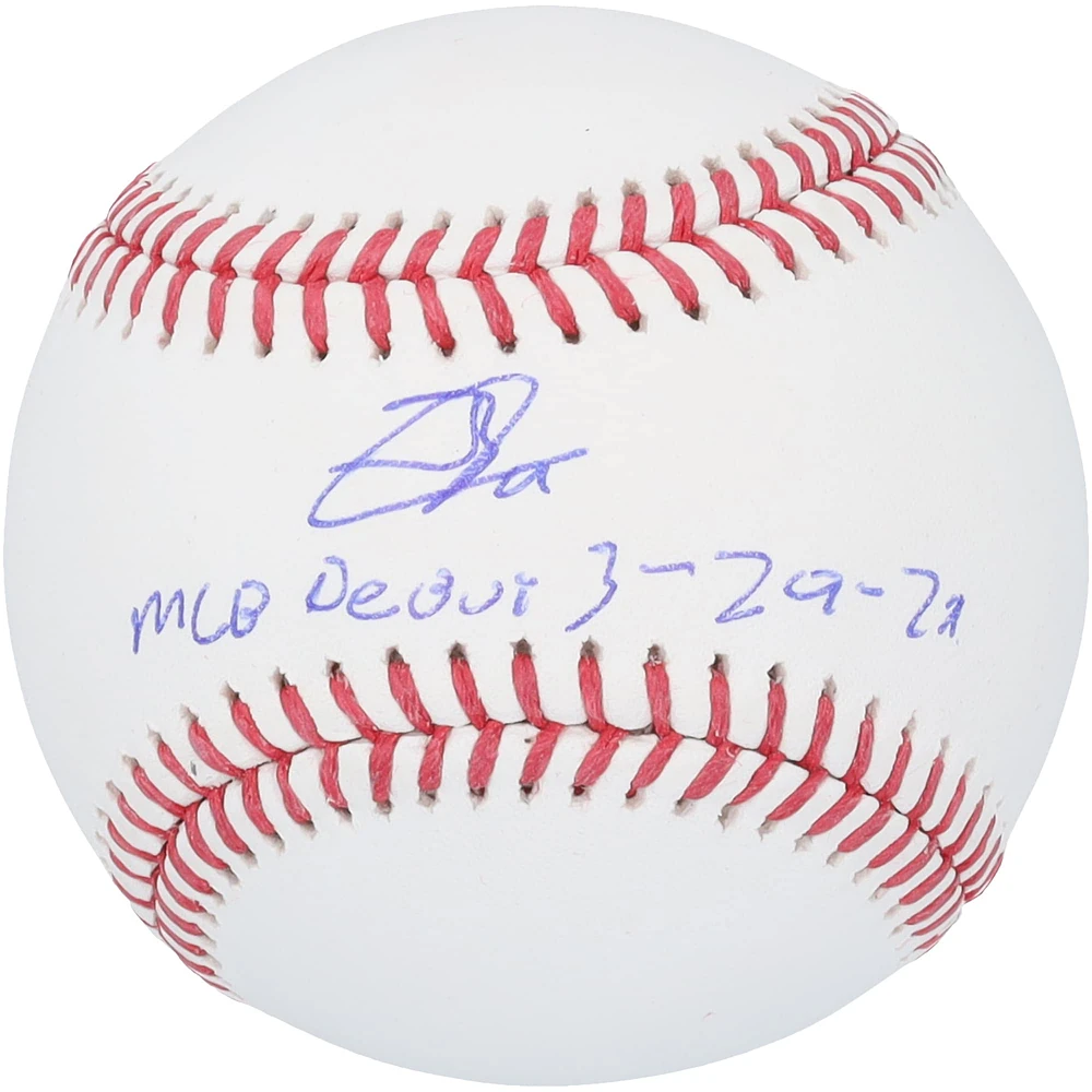 Jackson Chourio Milwaukee Brewers Autographed Baseball with "MLB Debut 3-29-24" Inscription