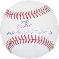 Jackson Chourio Milwaukee Brewers Autographed Baseball with "MLB Debut 3-29-24" Inscription