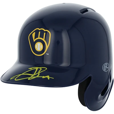 Jackson Chourio Milwaukee Brewers Autographed Mini Batting Helmet 