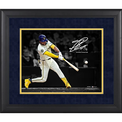 Jackson Chourio Milwaukee Brewers Facsimile Signature Framed 11" x 14" Spotlight Photograph