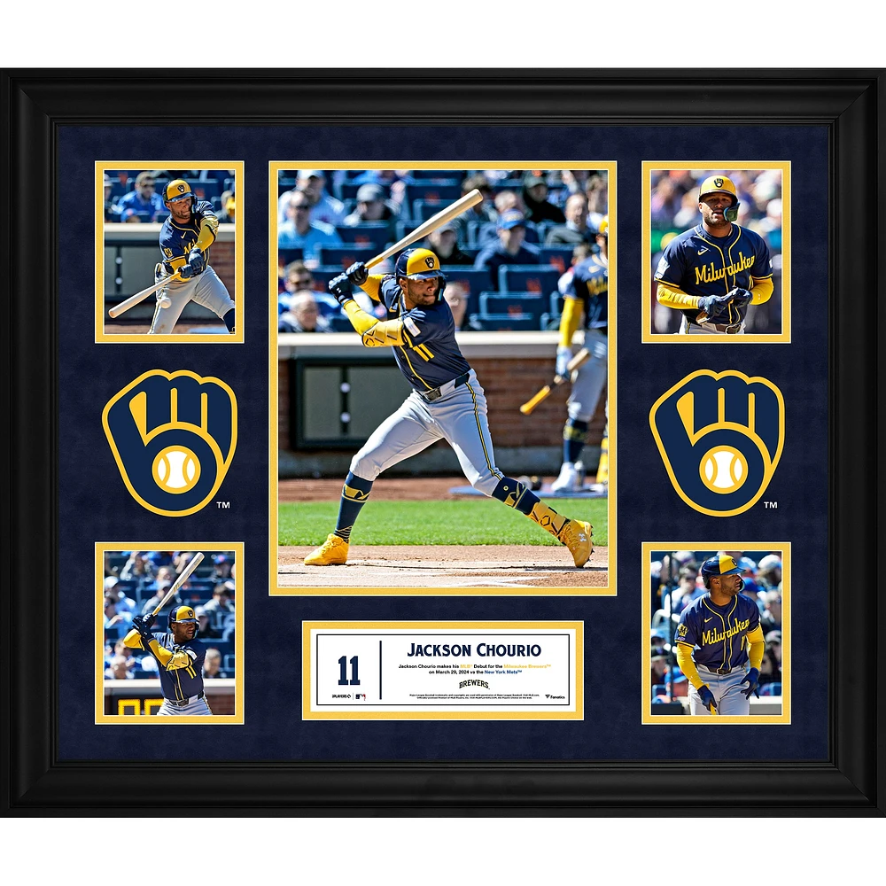 Jackson Chourio Milwaukee Brewers Framed 2024 Debut 5-Photo Collage