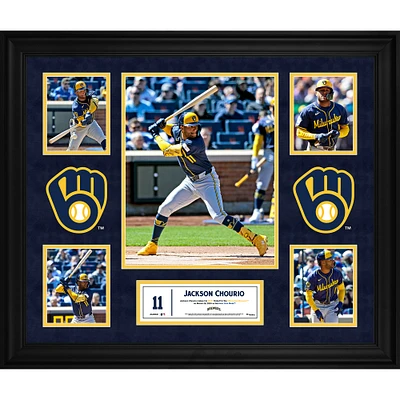 Jackson Chourio Milwaukee Brewers Framed 2024 Debut 5-Photo Collage