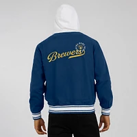 Veste à capuche boutons-pression pour homme Darius Rucker Collection by Fanatics bleu marine Milwaukee Brewers