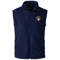 Gilet Dunbrooke bleu marine entièrement zippé pour homme des Milwaukee Brewers