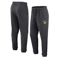 Pantalon de jogging en polaire Fanatics Heather Charcoal Milwaukee Brewers pour hommes