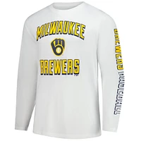 Men's Fanatics  White Milwaukee Brewers Long Sleeve T-Shirt