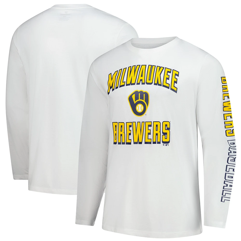 Men's Fanatics White Milwaukee Brewers Long Sleeve T-Shirt