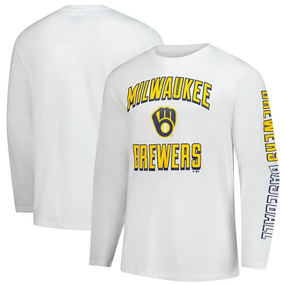 Men's Fanatics  White Milwaukee Brewers Long Sleeve T-Shirt