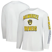 Men's Fanatics  White Milwaukee Brewers Long Sleeve T-Shirt